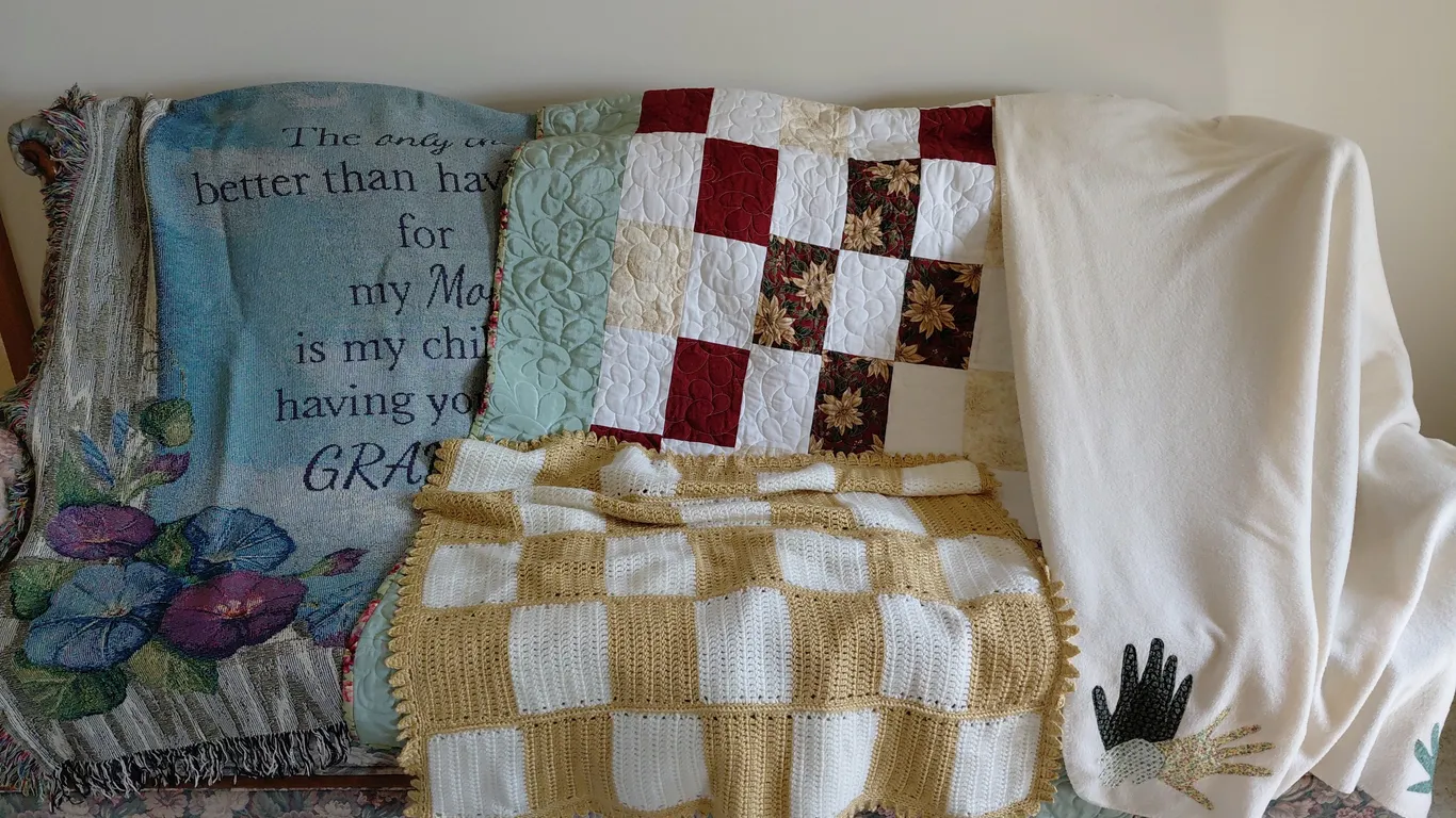 Throw Blankets And Crocheted Lap Blanket