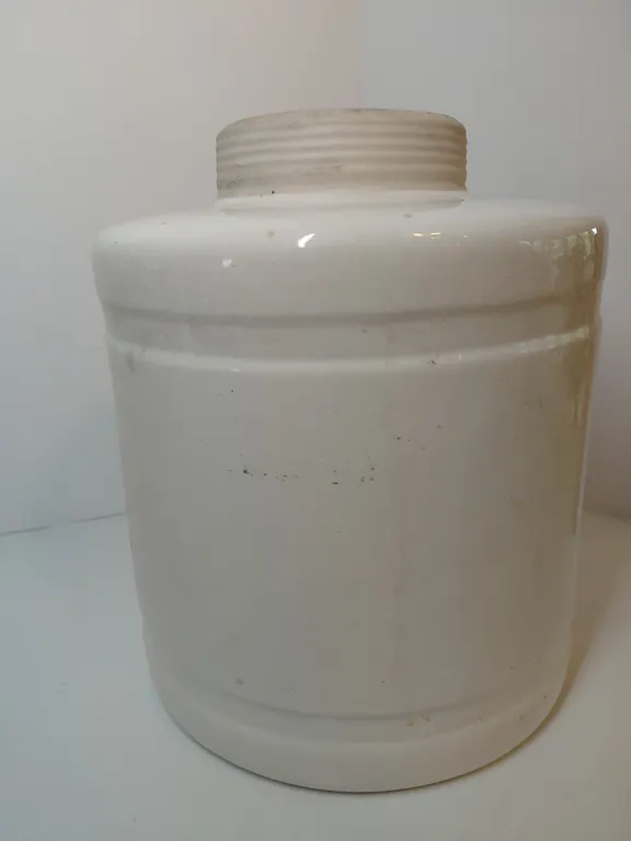 Vintage White Ceramic Crock