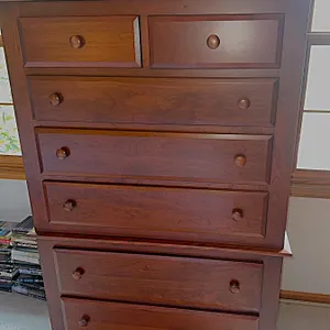 Absolutely stunning Amish made cherry high boy dresser
