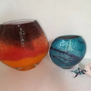 Artisan colored glass vases