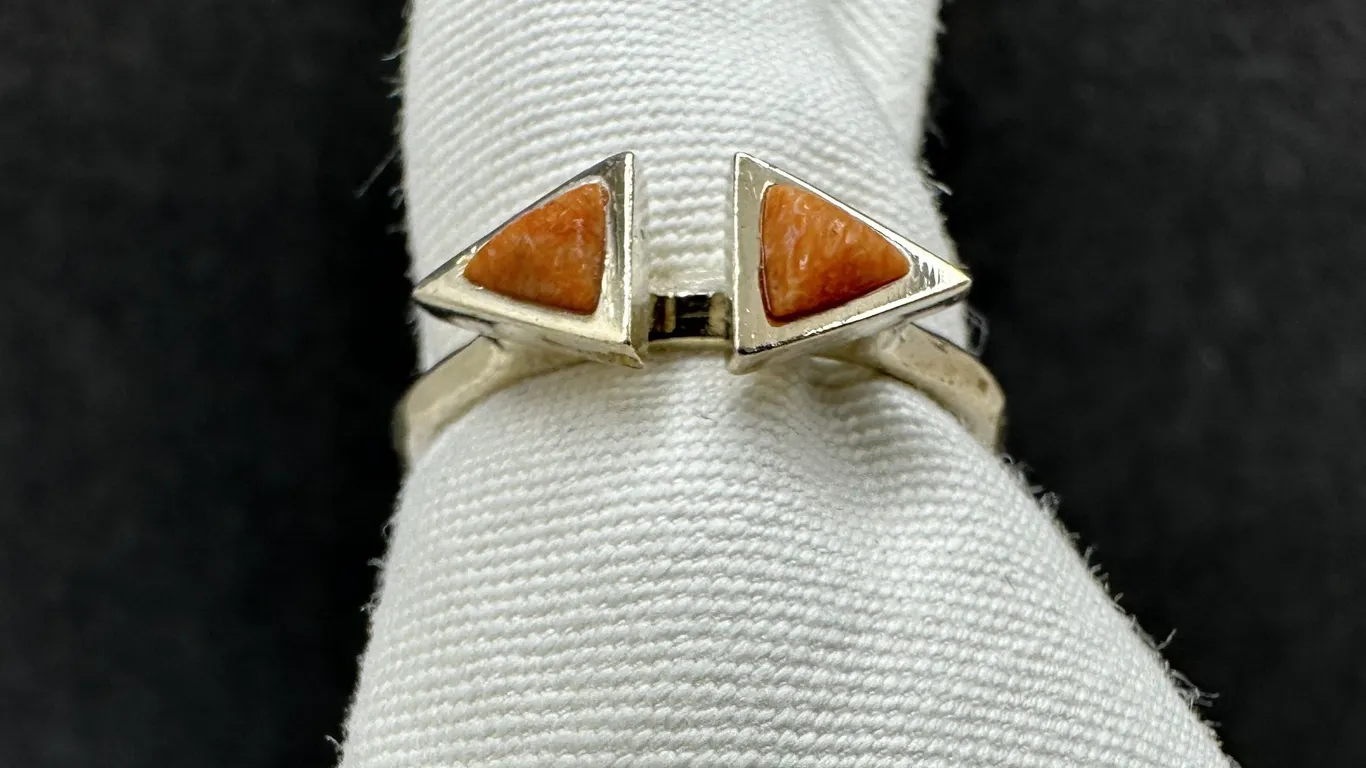 Modernist Barse Calcite Sterling Silver 925 Ring Sz 8.5