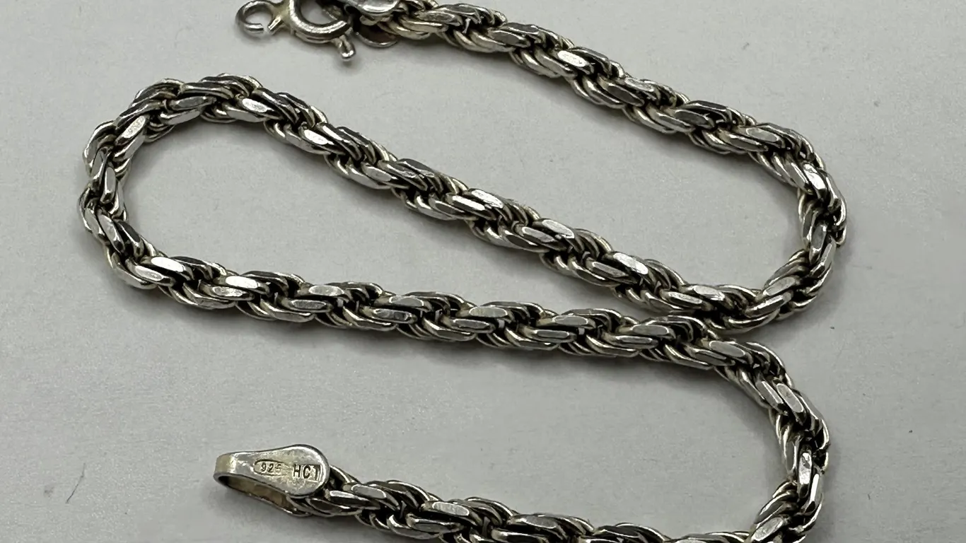 Italy 925 Sterling Silver Twisted Rope Bracelet 7 gms