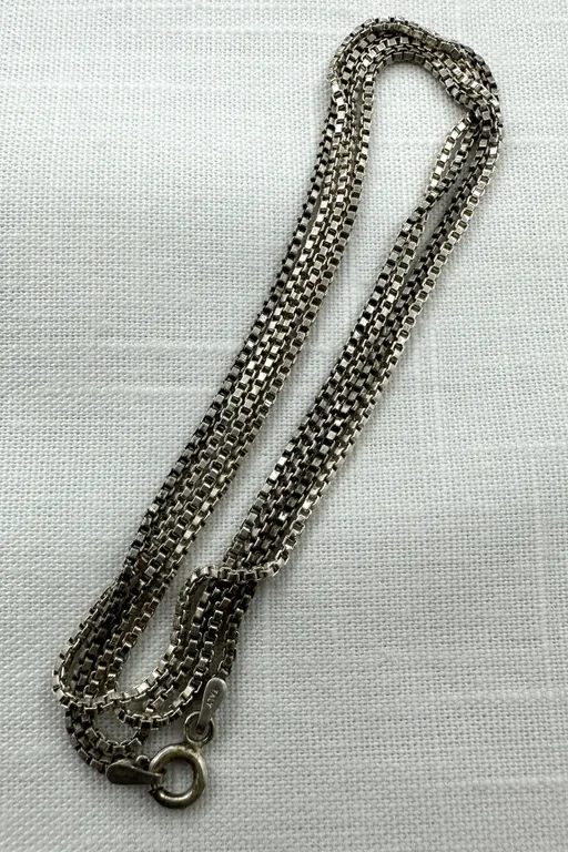 Italy 925 Sterling 30" Box Link Necklace Chain