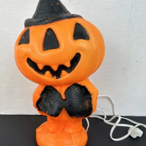Orange Jack O Lantern Pumpkin Blow Mold Light Up Halloween Decor