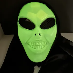 Glow In The Dark Visible Visitors Alien Halloween Mask