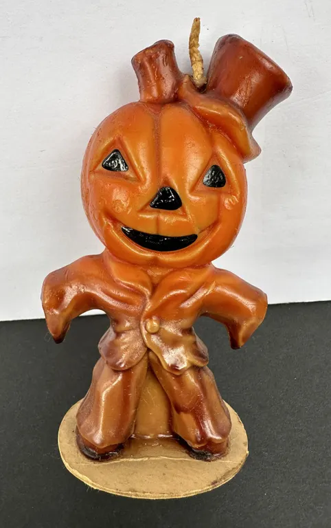 Gurley Halloween Pumpkin Scarecrow 5" Candle