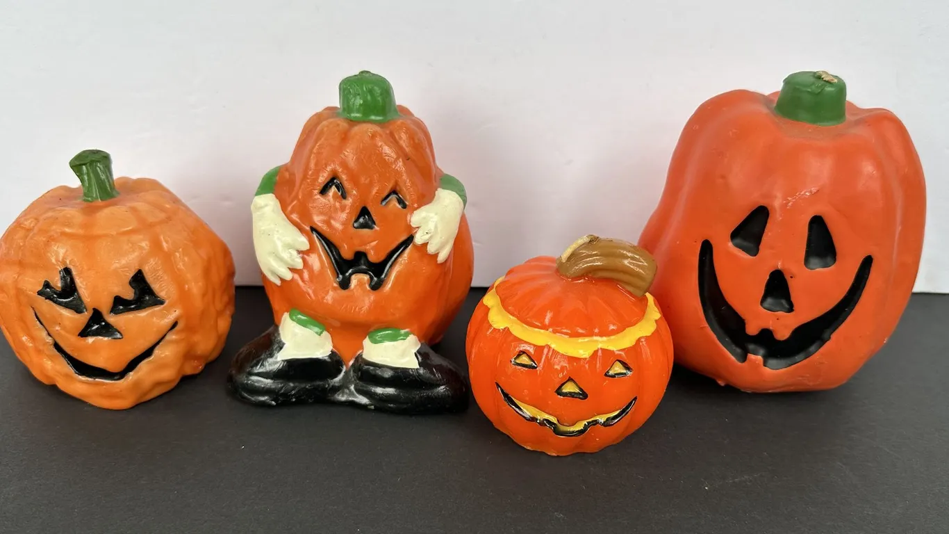 Halloween Jack-O-Lantern Pumpkin 3" - 5.25" T Candles