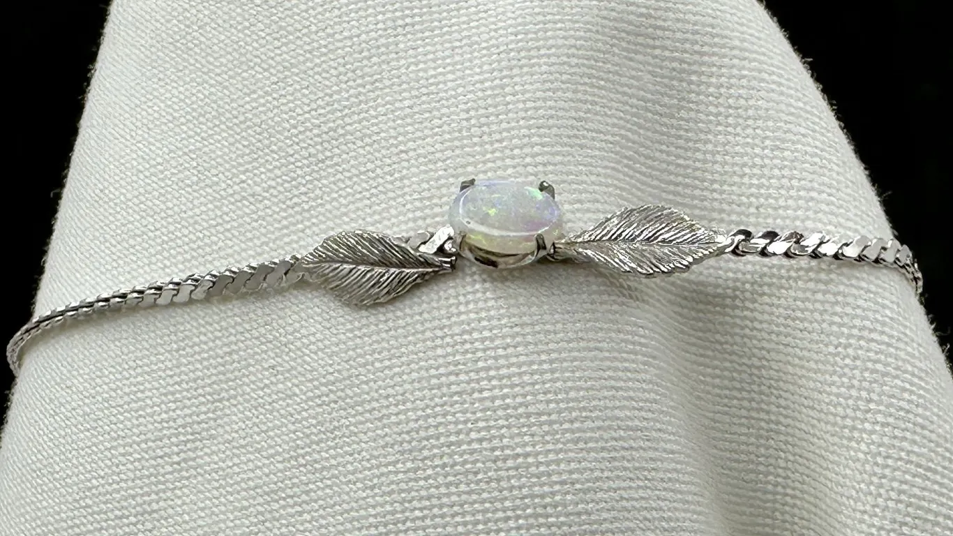 Krementz 12K Gold Fill Delicate Opal Leaf Bracelet