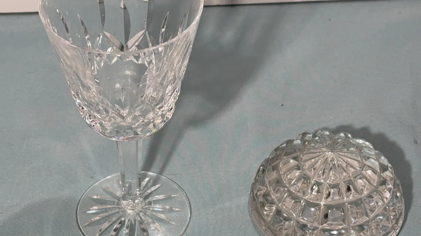 Waterford Paperweight and Lismore Wine Glass