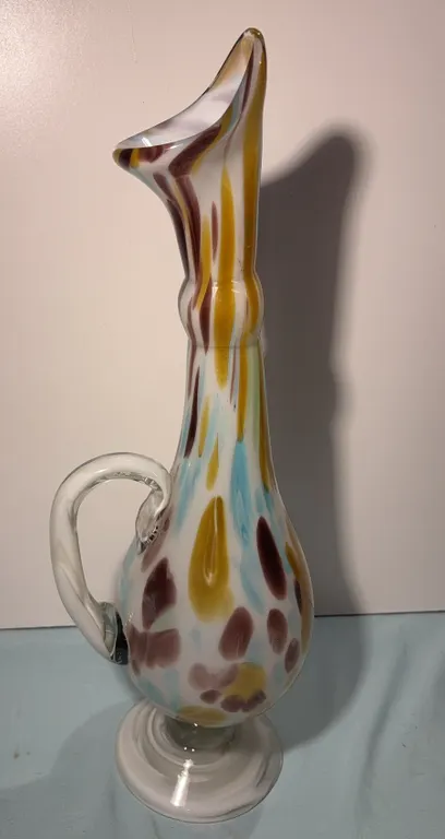 Murano Glass Style End of Day Ewer/Vase
