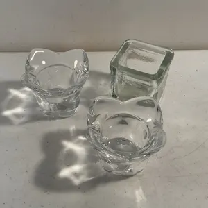 Three Clear Glass Candle Holders / Votive Holders