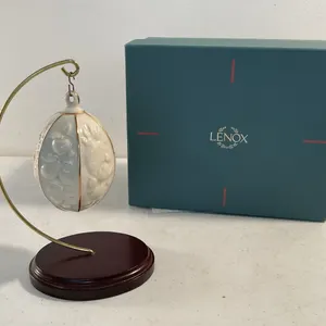 Lenox Porcelain Christmas Ornament with Display Stand & Original Box