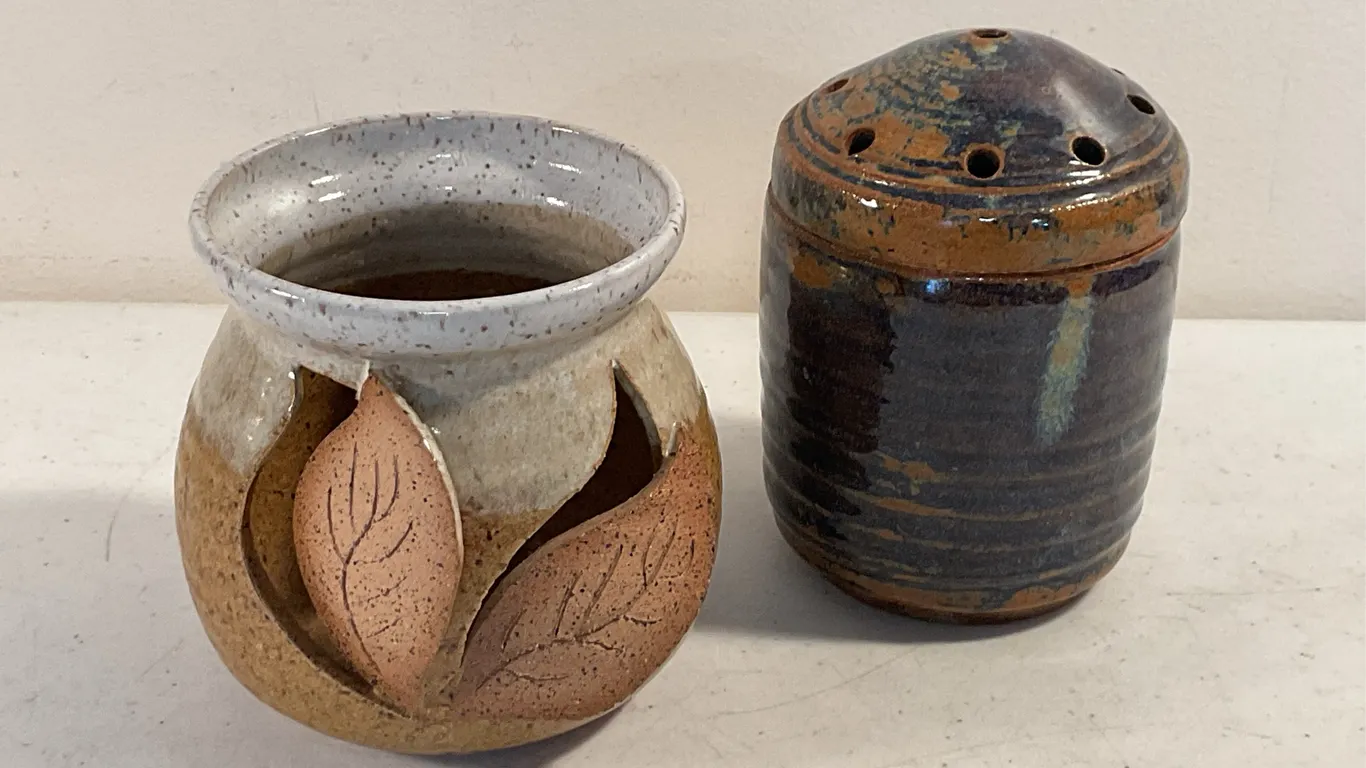 Studio Pottery Wax Warmer & Lidded Potpourri Jar