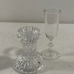 Crystal Candlestick Holder & Cordial Glass