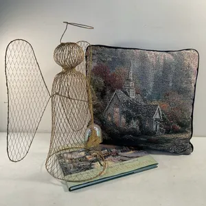 Gold-Tone Wire Angel and Thomas Kinkade Christmas Décor Collection