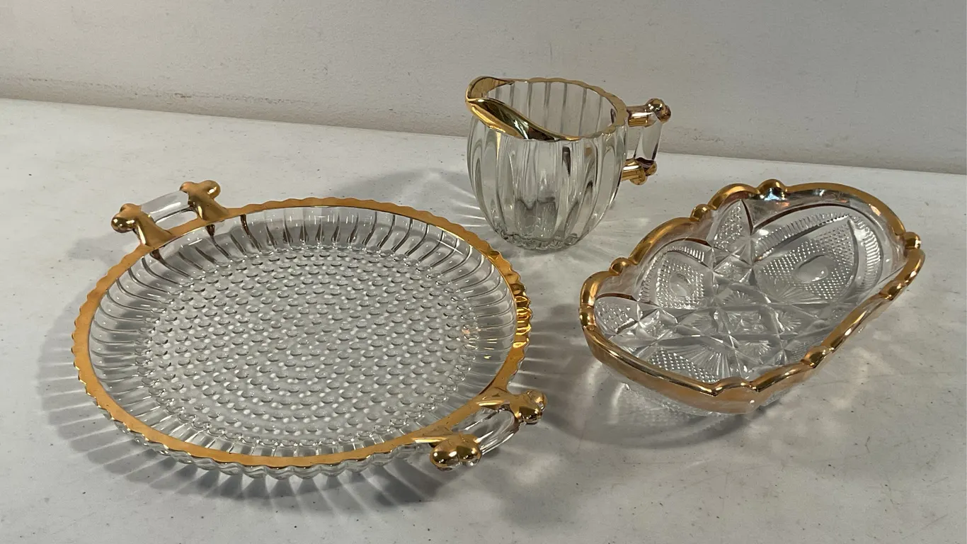 Vintage Jeannette Glass National Pattern Serving Set