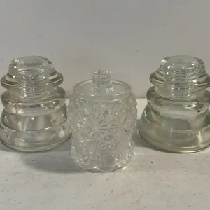 Vintage Glass Insulators & Pressed Glass Light Shade