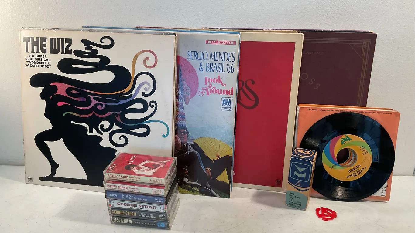 Vintage Vinyl Records, 45s & Country Cassette Collection