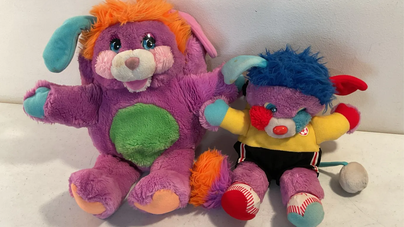 Vintage 1980s Mattel Popples – Pancake & Big Kick