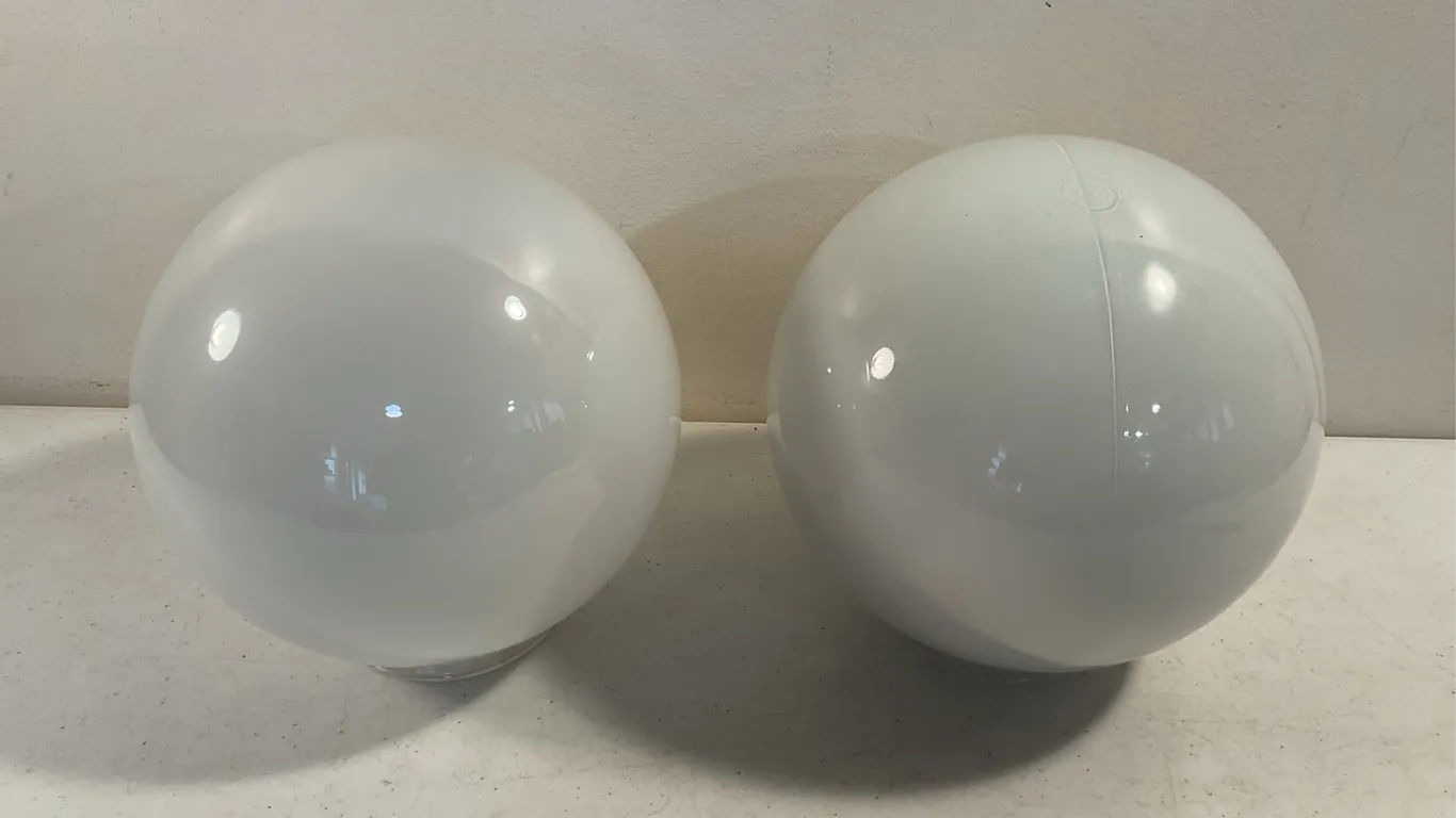Pair of White Glass Globe Light Shades