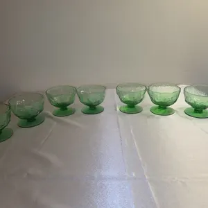Morgantown/Seneca crinkle glass sherbert 7 pcs