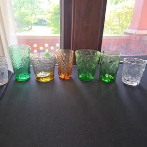 Morgantown/seneca crinkle glass tumblers 7 assorted
