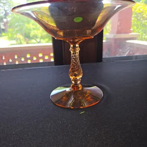 Fosteria compote amber 6" h