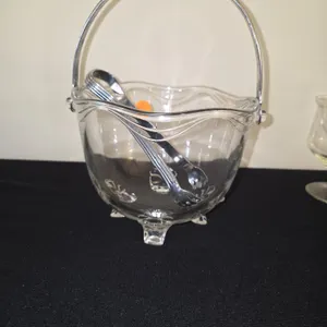 Fastoria Coronet ice bucket with tongs