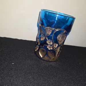 Inverted strawberry blue gold decoration