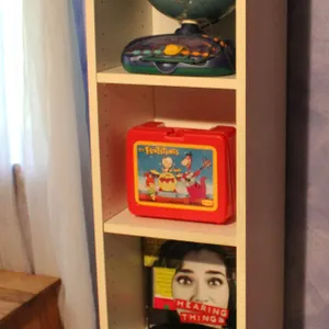 Lite-Brite, Globe, Flintstones Lunch Box, Hearing Things Game, and Scentsy Home Set