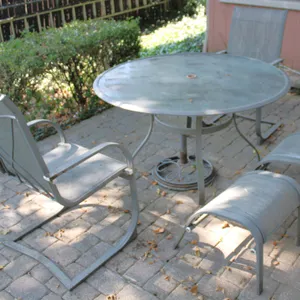 Five-Piece Outdoor Metal Patio Set with 52" Table