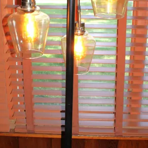 6' Tall Floor Lamp with Three Glass Shades
