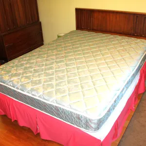 Queen Mattress with Wood Headboard