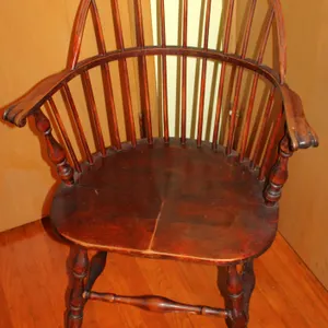 Windsor Style Oak Armchair with Spindle Back