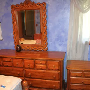 American Signature Wood Dresser and Nightstand Set