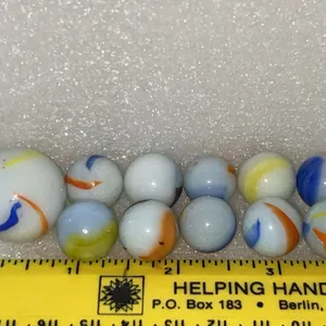 Vintage Tricolor 10 Ct & 1 Shooter Marbles