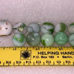 Green Swirl 10 Ct & 1 Shooter Marble