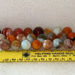 24 Vintage Orange/Brown Swirl Marbles