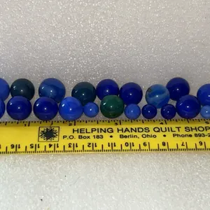 21 Ct Vintage Blue Marbles Assorted Sizes See Photos