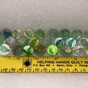 26 Ct Assorted Vintage Green Marbles