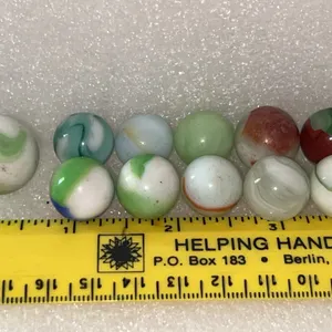 Vintage Green Swirl 10 Ct & 1 Shooter Marbles