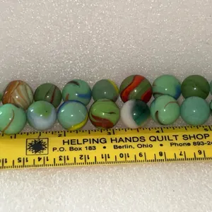 18 Ct Vintage Green Swirl Marbles