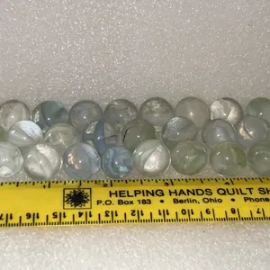 26 Vintage Clear/White/Blue Marbles