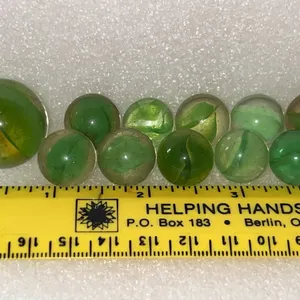 Green Cats Eye 10 Ct & 1 Shooter Marbles