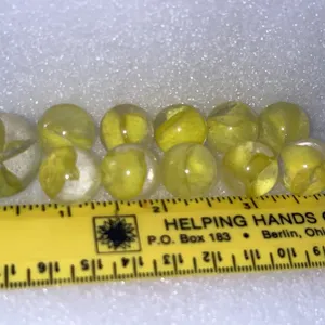 Yellow Cats Eye Ct & 1 Shooter Marbles