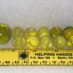 Yellow Cats Eye 10 Ct & 1 Shooter Marbles