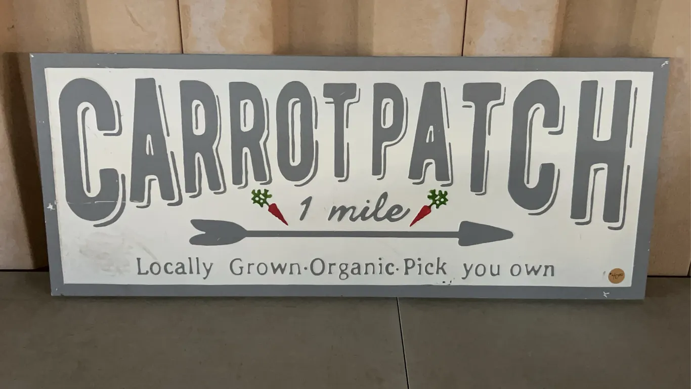 Carrot Patch 1 Mile Metal Sign 36"X14.5"