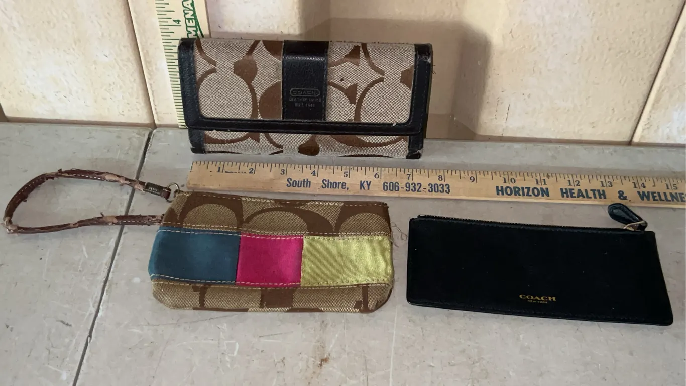 3 Coach Wallets, Used/Worn Spots See Photos