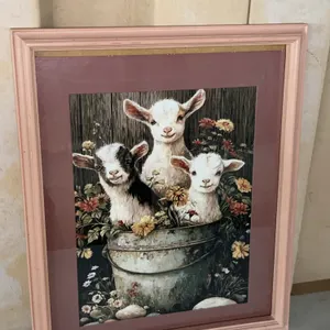 Country Decor Baby Goats Print 15.5"X18.5"