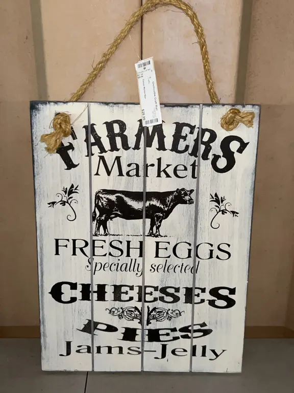 Farmers Market Wooden Wall Hanger 12"X16"